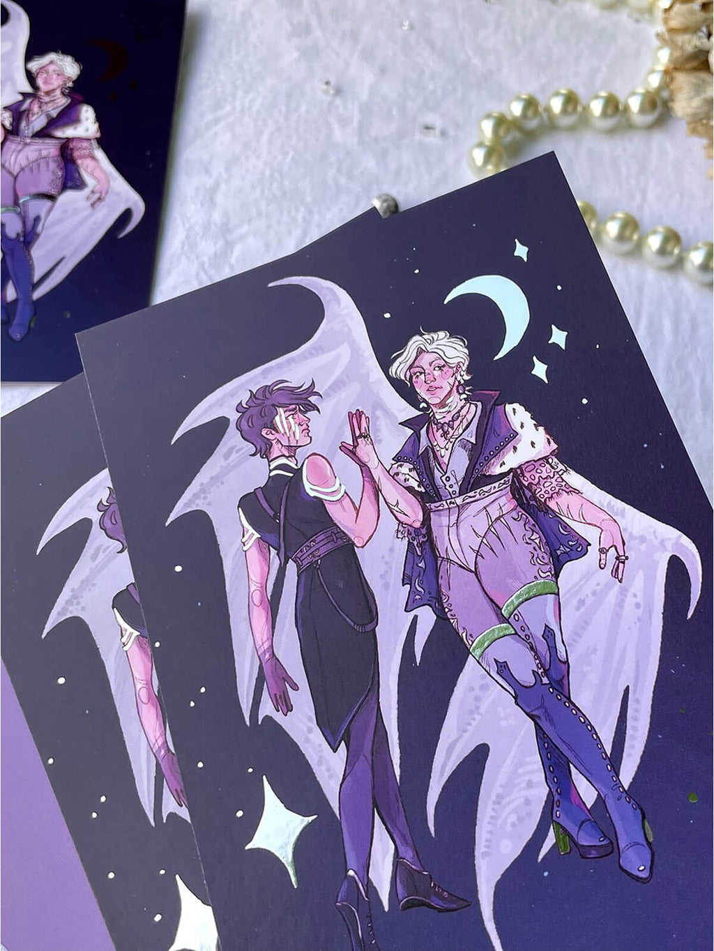 Dance of the Stars ✦ A6 Silver Foil Art Print