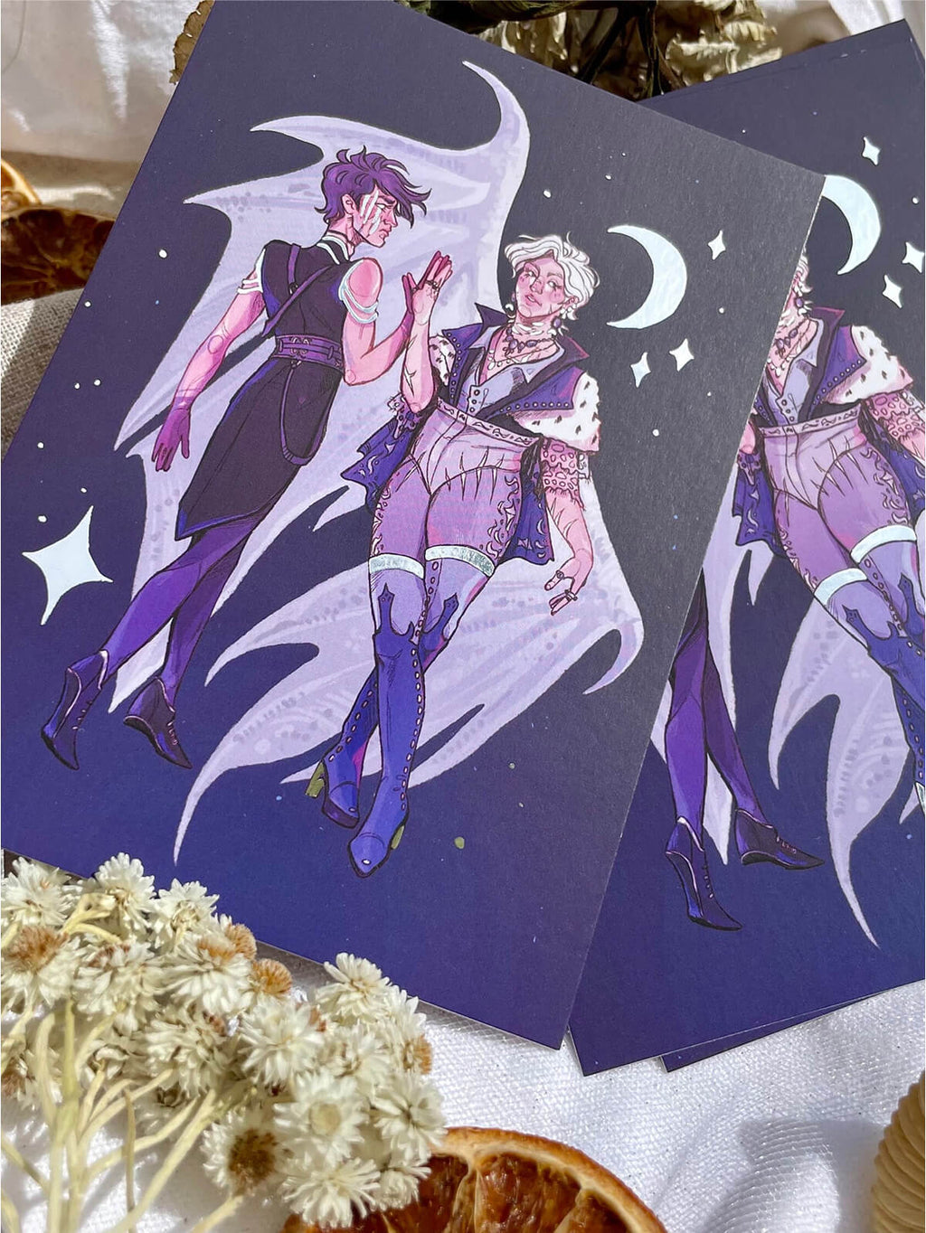Dance of the Stars ✦ A6 Silver Foil Art Print