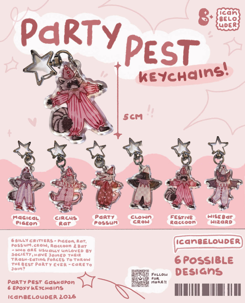 !!PREORDER!! Party Pest ✦ Acrylic Keychains