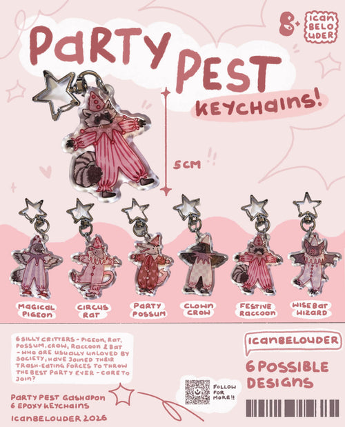 Party Pest ✦ Acrylic Keychains