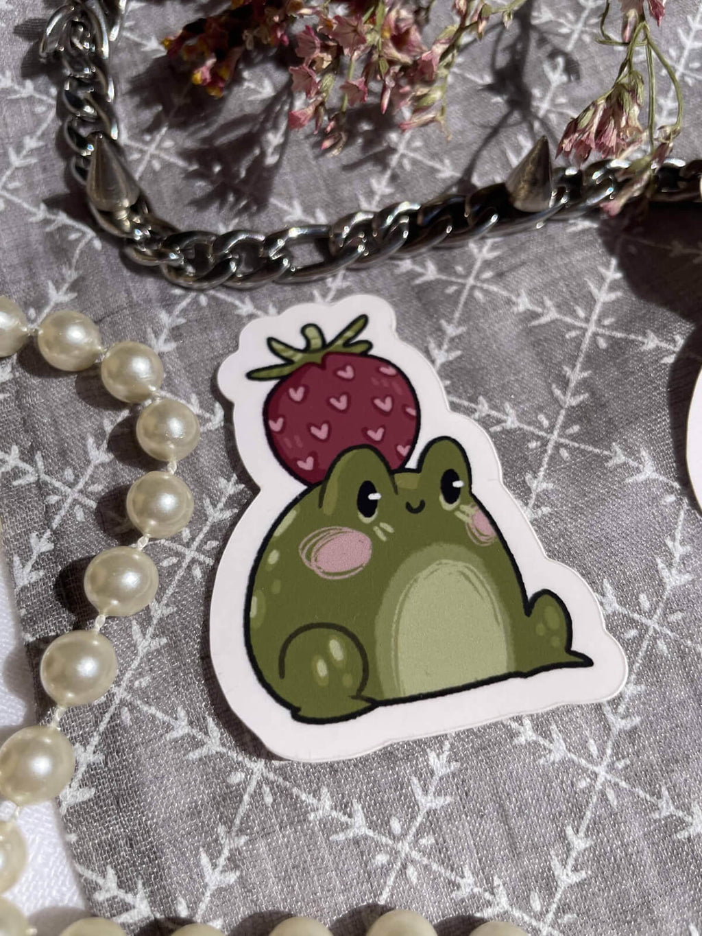 Strawberry Frog ✦ Vinyl Sticker