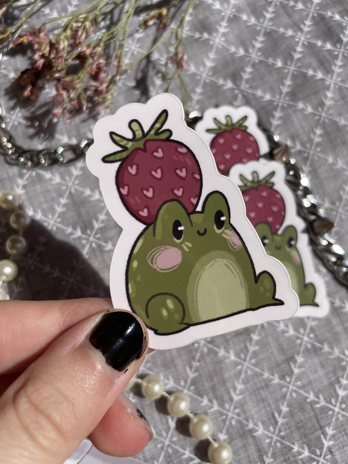 Strawberry Frog ✦ Vinyl Sticker