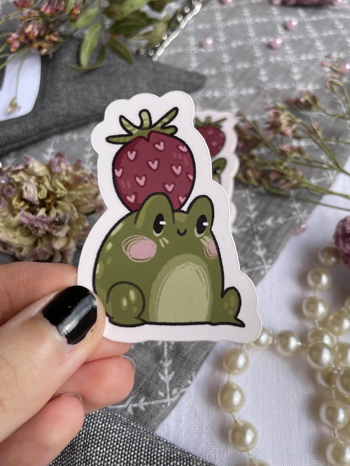 Strawberry Frog ✦ Vinyl Sticker