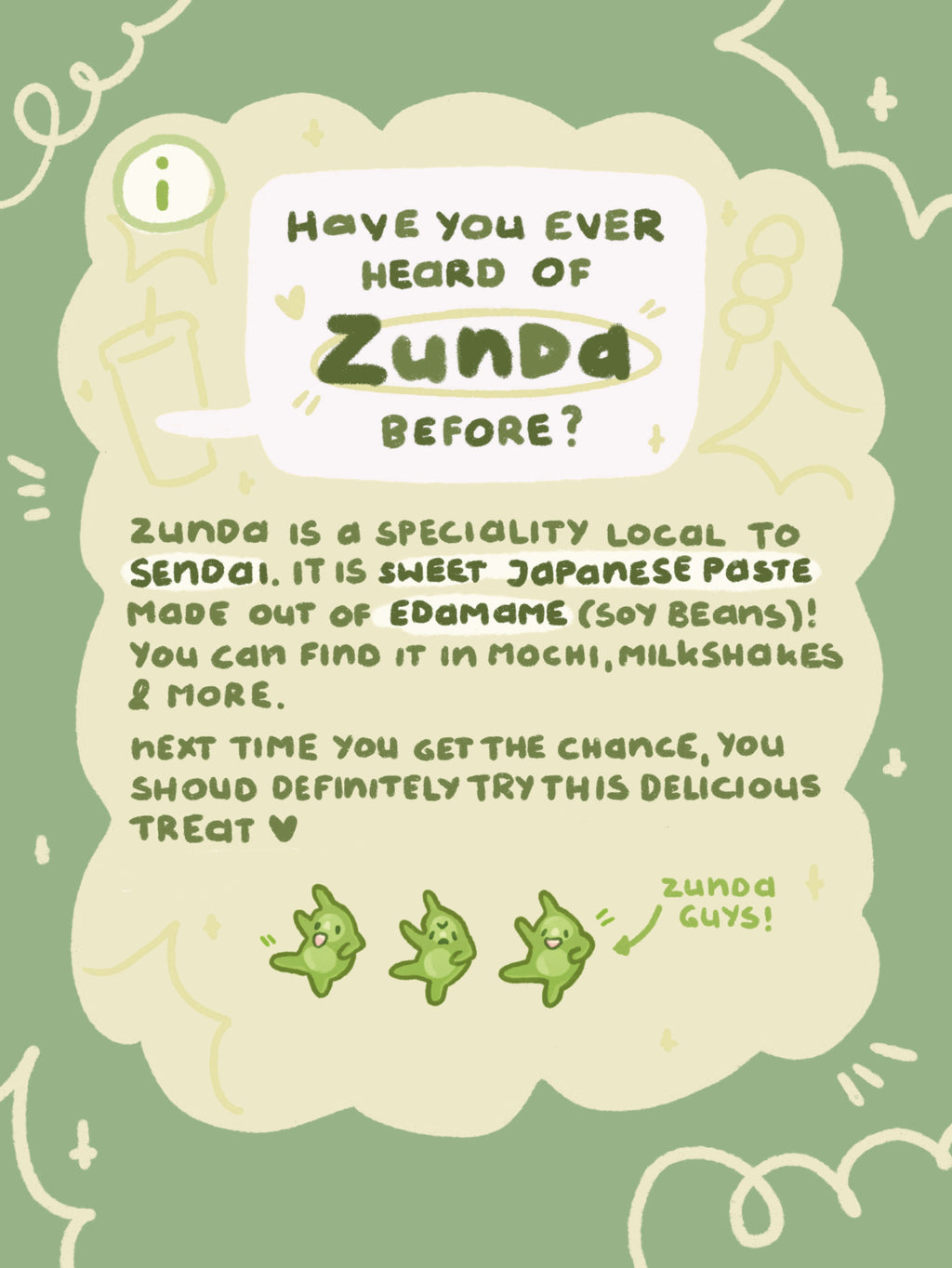 Dancin' Daikon, Shakin' Zunda ✦ Sticker Flakes