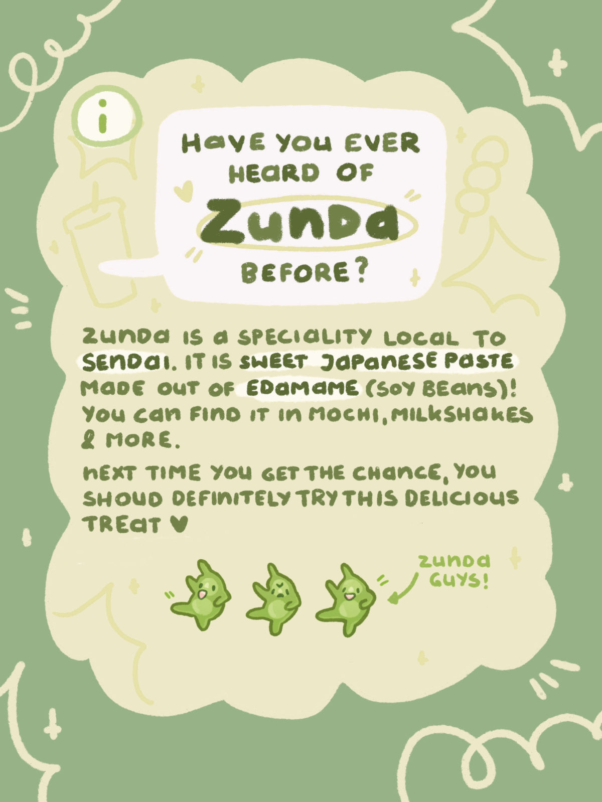 Dancin' Daikon, Shakin' Zunda ✦ Sticker Flakes